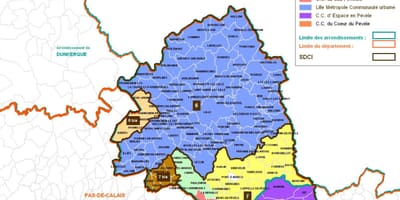 نقشه از لیل arrondissement